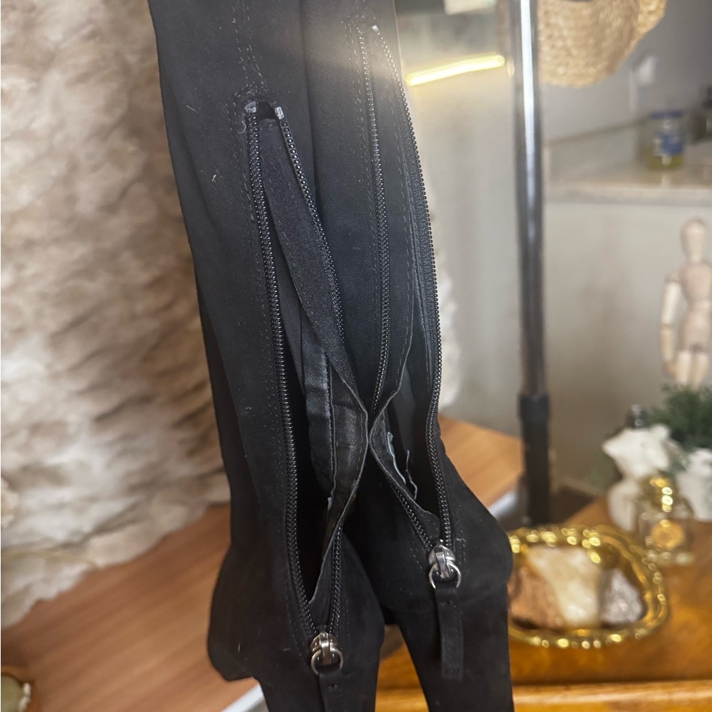Knee High Black Heels
